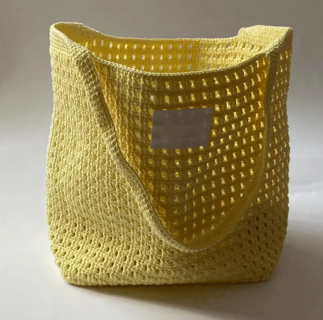 Yellow Waffle Weave Bag