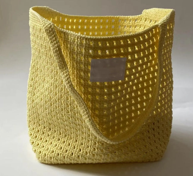 Yellow Waffle Weave Bag