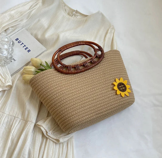 Pastoral style lazy and loose woven bag