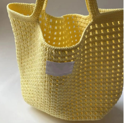 Yellow Waffle Weave Bag
